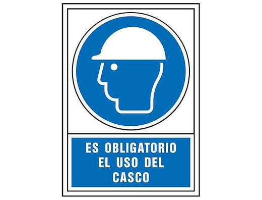 Pictograma Syssa Señal de Obligacion Es Obligatorio El Uso de Casco en Pvc 245X345 Mm