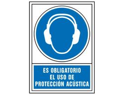 Pictograma Syssa Señal de Obligacion Es Obligatorio El Uso de Proteccion Acustica en Pvc 245X345 Mm