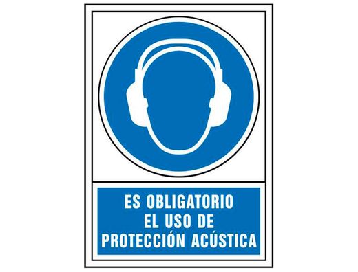 Pictograma Syssa Señal de Obligacion Es Obligatorio El Uso de Proteccion Acustica en Pvc 245X345 Mm