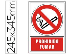 Pictograma Syssa Señal de Prohibicion Prohibido Fumar en Pvc 245X345 Mm