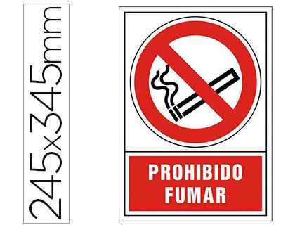 Pictograma Syssa Señal de Prohibicion Prohibido Fumar en Pvc 245X345 Mm