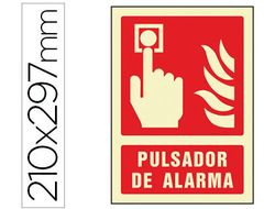Pictograma Syssa Señal de Pulsador de Alarma en Pvc Fotoluminiscente 210X297 Mm
