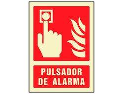 Pictograma Syssa Señal de Pulsador de Alarma en Pvc Fotoluminiscente 210X297 Mm