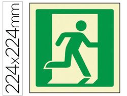 Pictograma Syssa Señal de Salida de Emergencia Derecha en Pvc Fotoluminiscente 224X224 Mm