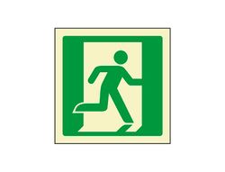Pictograma Syssa Señal de Salida de Emergencia Derecha en Pvc Fotoluminiscente 224X224 Mm