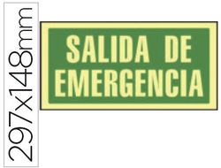 Pictograma Syssa Señal de Salida de Emergencia en Pvc Fotoluminiscente 297X148 Mm