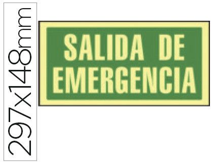 Pictograma Syssa Señal de Salida de Emergencia en Pvc Fotoluminiscente 297X148 Mm