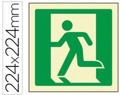 Pictograma Syssa Señal de Salida de Emergencia Izquierda en Pvc Fotoluminiscente 224X224 Mm