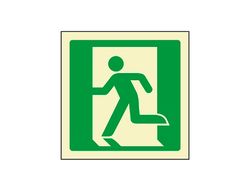 Pictograma Syssa Señal de Salida de Emergencia Izquierda en Pvc Fotoluminiscente 224X224 Mm