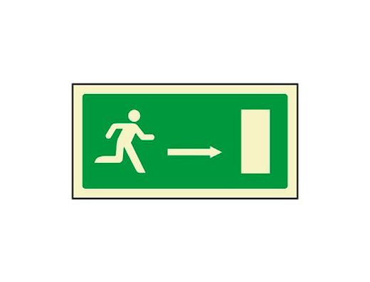 Pictograma Syssa Señal de Salida Emergencia Flecha Derecha en Pvc Fotoluminiscente 320X160 Mm