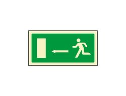 Pictograma Syssa Señal de Salida Emergencia Flecha Izquierda en Pvc Fotoluminiscente 320X160 Mm