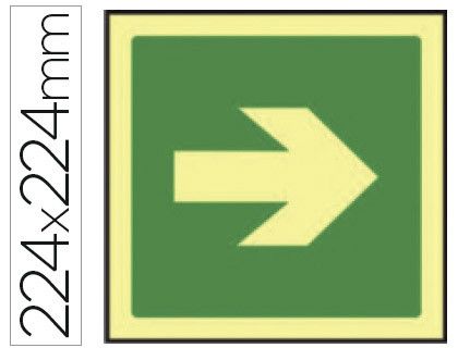 Pictograma syssa señal de via de evacuacion en pvc fotoluminiscente 224x224