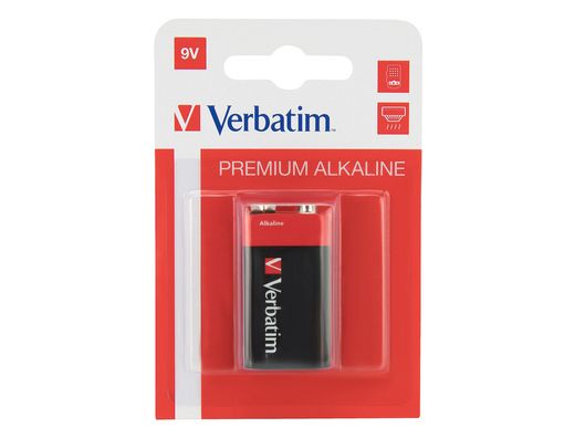 Pila alcalina verbatim 9v blister de 1 unidad