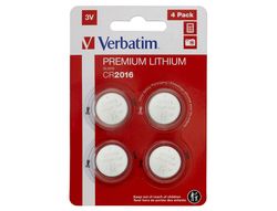 Pila boton verbatim 3v cr2016 blister de 4 unidades