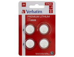 Pila boton verbatim 3v cr2025 blister de 4 unidades