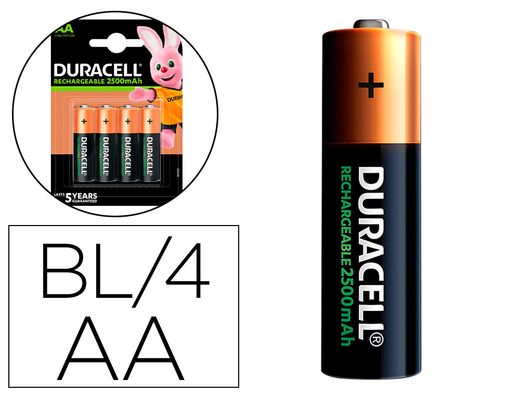 Pila duracell recargable staycharged AA 2400 mah blister de 4 unidades