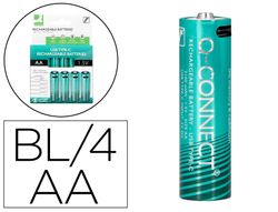 Pila q-connect aa recargable por usb-c blister de 4 unidades