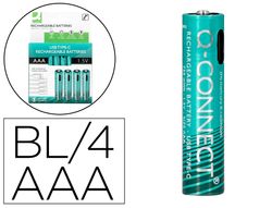 Pila q-connect aaa recargable por usb-c blister de 4 unidades