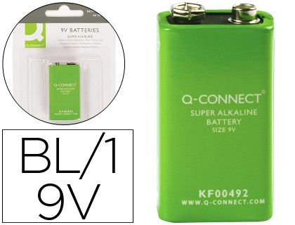 Pila Q-Connect Alcalina 9 Vol. -Blister con 1 Pila
