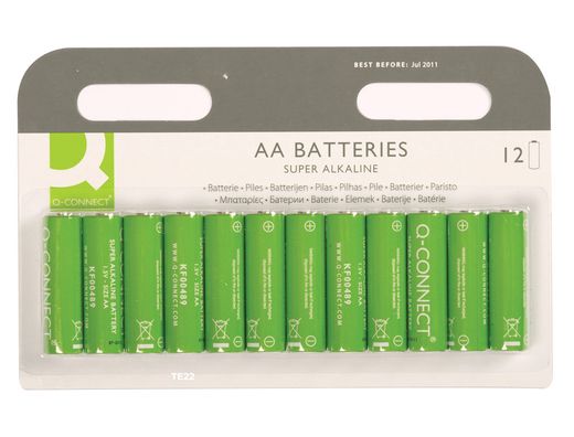 Pila Q-Connect Alcalina AA -Blister con 12 Pilas