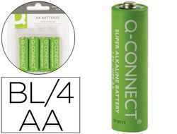 Pila Q-Connect Alcalina AA -Blister con 4 Pilas