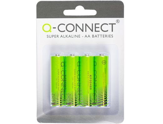 Pila Q-Connect Alcalina AA -Blister con 4 Pilas