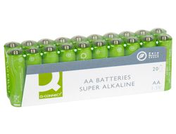 Pila Q-Connect Alcalina AA -Paquete con 20 Pilas
