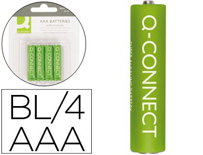 Pila Q-Connect Alcalina AAA -Blister con 4 Pilas