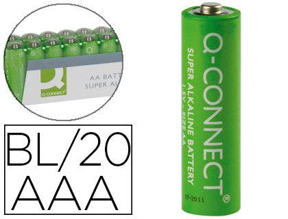 Pila Q-Connect Alcalina AAA -Paquete con 20 Pilas