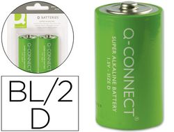 Pila Q-Connect Alcalina D -Blister con 2 Pilas