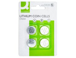 Pila q-connect tipo boton litio cr2025 3v blister de 4 unidades