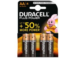 Pilas alcalinas equivalencia AA LR6 Duracell (4 unidades)