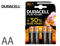 Pilas alcalinas equivalencia AA LR6 Duracell (4 unidades)