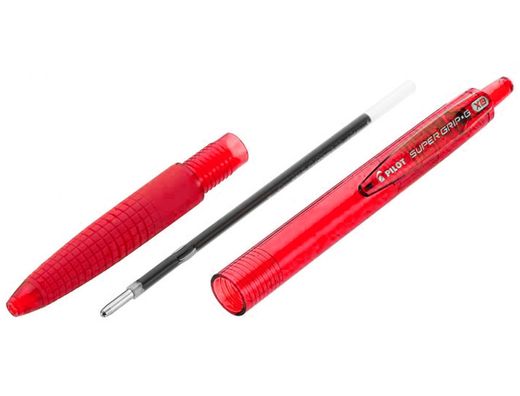 PILOT Bolígrafo retráctil SuperG rojo. Diámetro de bola 1mm. BPGG-8R-M-R