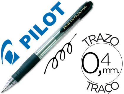 PILOT Boligrafo retractil Supergrip negro Tinta aceite BPGP-10R-M-B