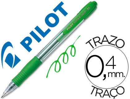 PILOT Boligrafo retractil Supergrip verde Tinta aceite BPGP-10R-M-G