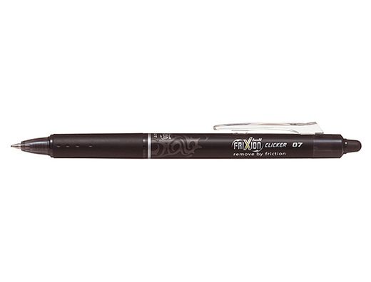 PILOT Bolígrafo tinta borrable Frixion Clicker negro trazo 0,4 mm BLRT-FR7-B