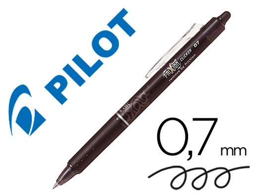 PILOT Bolígrafo tinta borrable Frixion Clicker negro trazo 0,4 mm BLRT-FR7-B