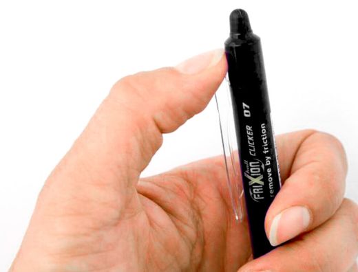 PILOT Bolígrafo tinta borrable Frixion Clicker negro trazo 0,4 mm BLRT-FR7-B