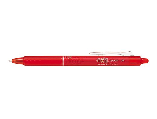 PILOT Bolígrafo tinta borrable Frixion Clicker rojo trazo 0,4 mm BLRT-FR7-R