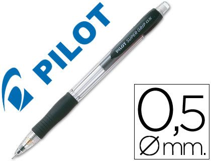 PILOT Portaminas H-185 Super Grip Retractil Trazo 0.5 mm Negro Ref. H-185-SL-B