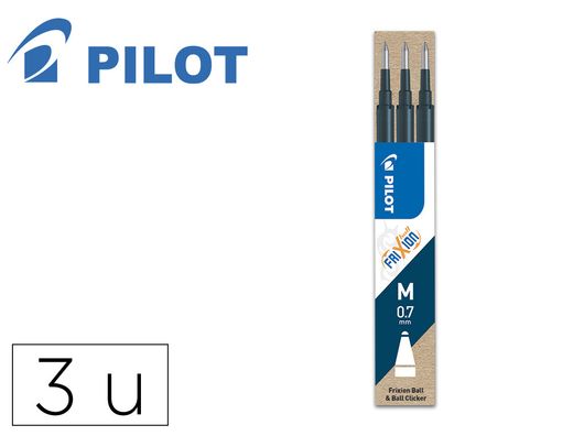 PILOT Recambio boligrafo Frixion Pack 3 Negro BLS-FR7-B-S3