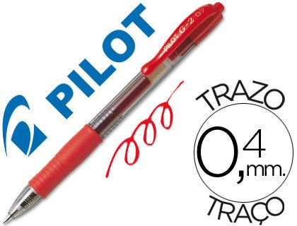 PILOT Roller G-2 Retráctil tinta Gel Rojo BL-G2-7-R