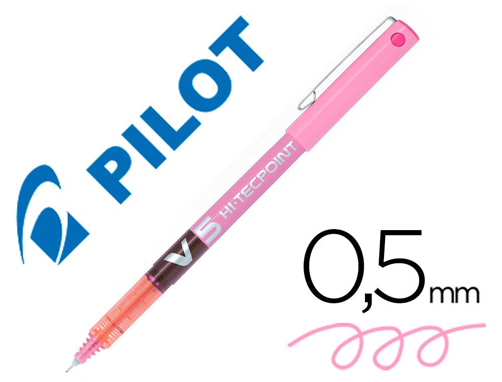 PILOT Roller V5 Rosa Tinta liquida BX-V5-P Diámetro de bola: 0,5 mm