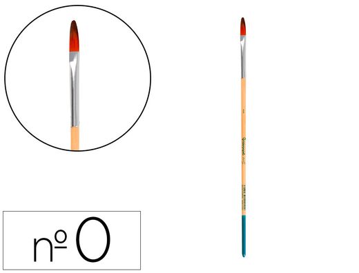Pincel para pintura acrilica y acuarela liderpapel n 0 punta filbert / lengua gato de pelo sintetico certificado