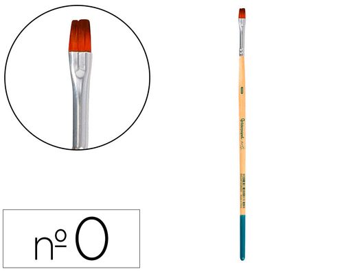 Pincel para pintura acrilica y acuarela liderpapel n 0 punta plana de pelo sintetico certificado fsc