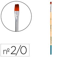 Pincel para pintura acrilica y acuarela liderpapel n 00 punta plana de pelo sintetico certificado fsc