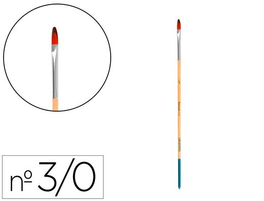Pincel para pintura acrilica y acuarela liderpapel n 000 punta filbert / lengua gato de pelo sintetico certificado