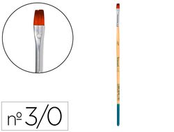 Pincel para pintura acrilica y acuarela liderpapel n 000 punta plana de pelo sintetico certificado fsc