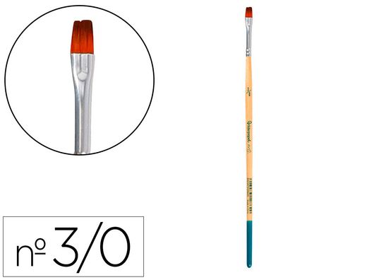 Pincel para pintura acrilica y acuarela liderpapel n 000 punta plana de pelo sintetico certificado fsc